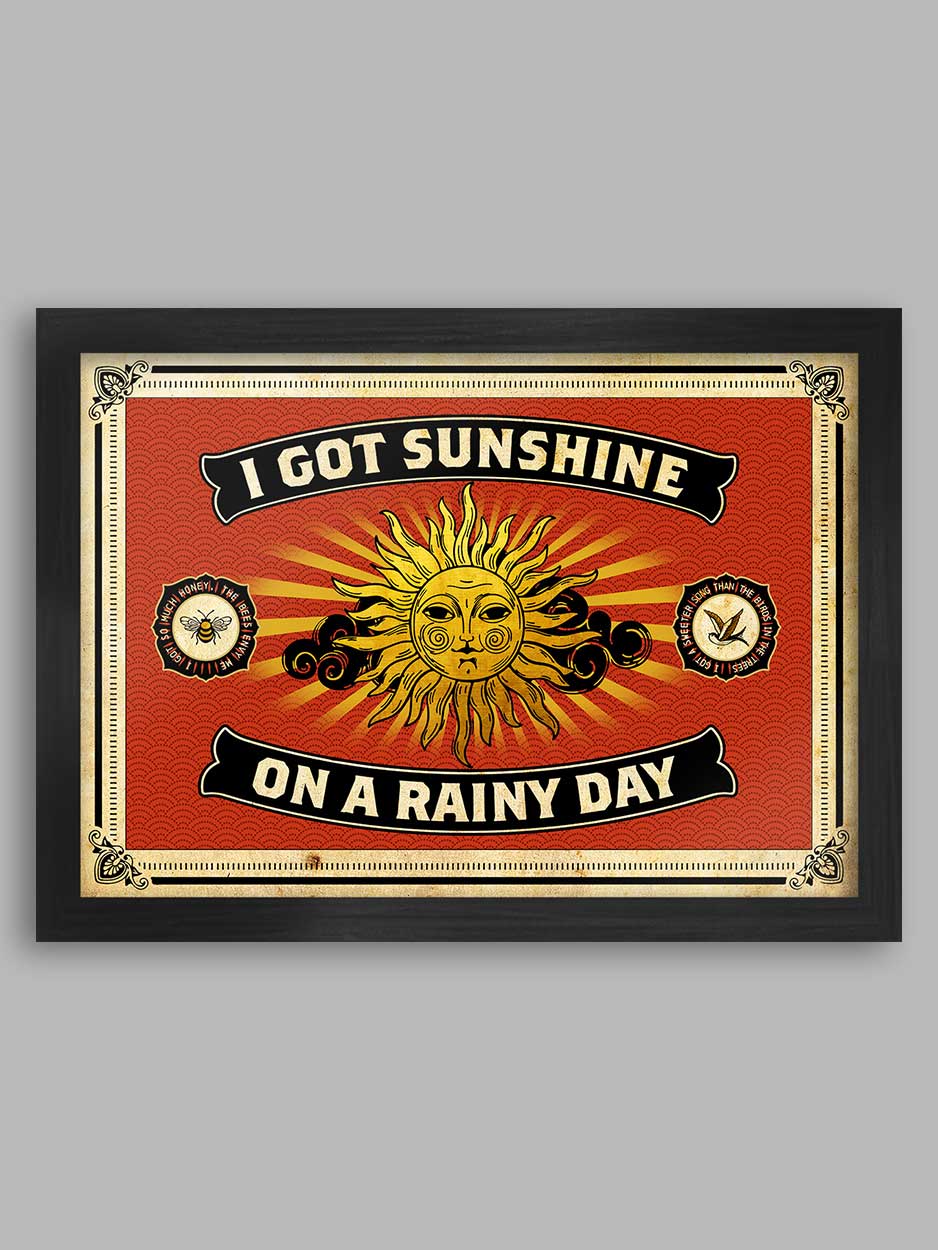 I got sunshine poster print. Temptations lyric music poster